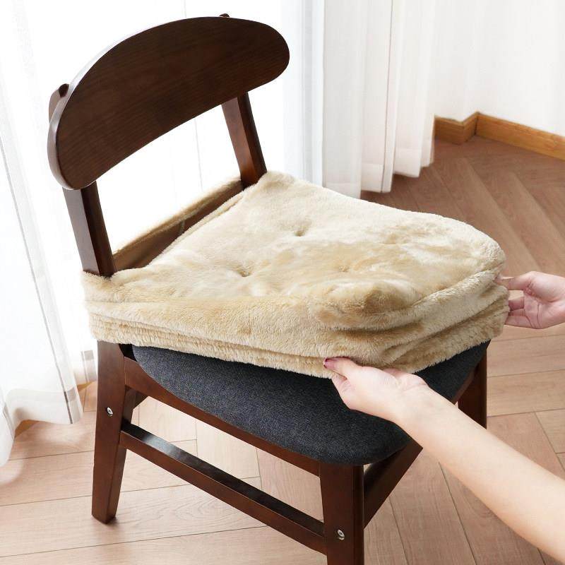 餐椅海绵坐垫冬款办公室久坐椅子垫座椅垫子冬季毛绒屁垫网红椅垫