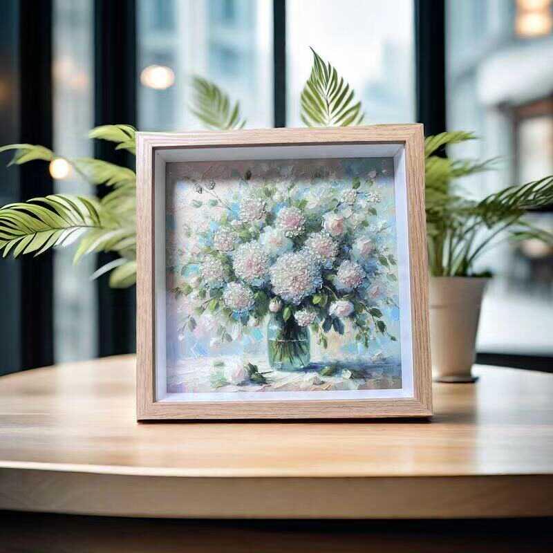 花卉水晶画相框摆件创意家居装饰摆设个性桌面摆台礼物摆台画图片