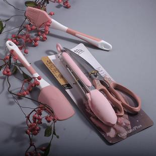 不锈钢厨房剪刀加厚烧烤专用剪韩式 烤肉剪耐高温食物夹刷子套装