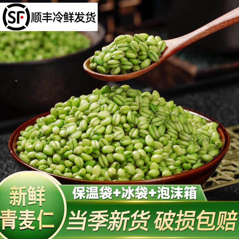 河南正宗2024年青麦仁新鲜青麦粒米去皮青小麦仁嫩麦籽麦穗鲜麦仁
