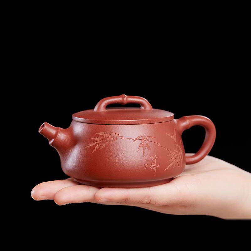 宜兴紫砂壶纯手工泡茶单壶大小容量名家正宗原矿大红袍竹节石瓢