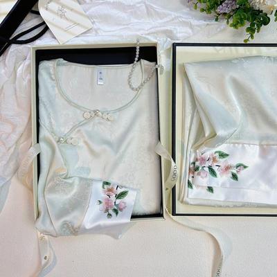 送妈妈生日礼物实用的新中式丝绸睡衣礼盒装送婆婆三八妇女节礼品