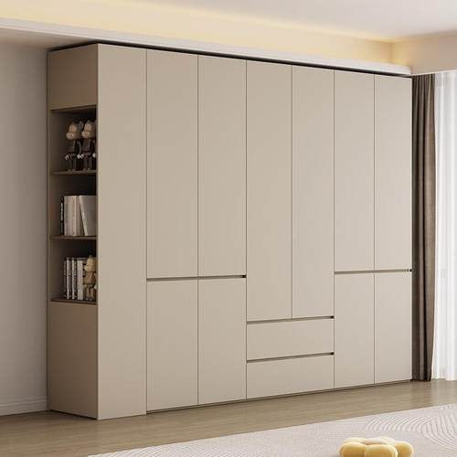 ENF级实木衣柜家用卧室平开门简约现代分段式储物柜子儿童大衣橱