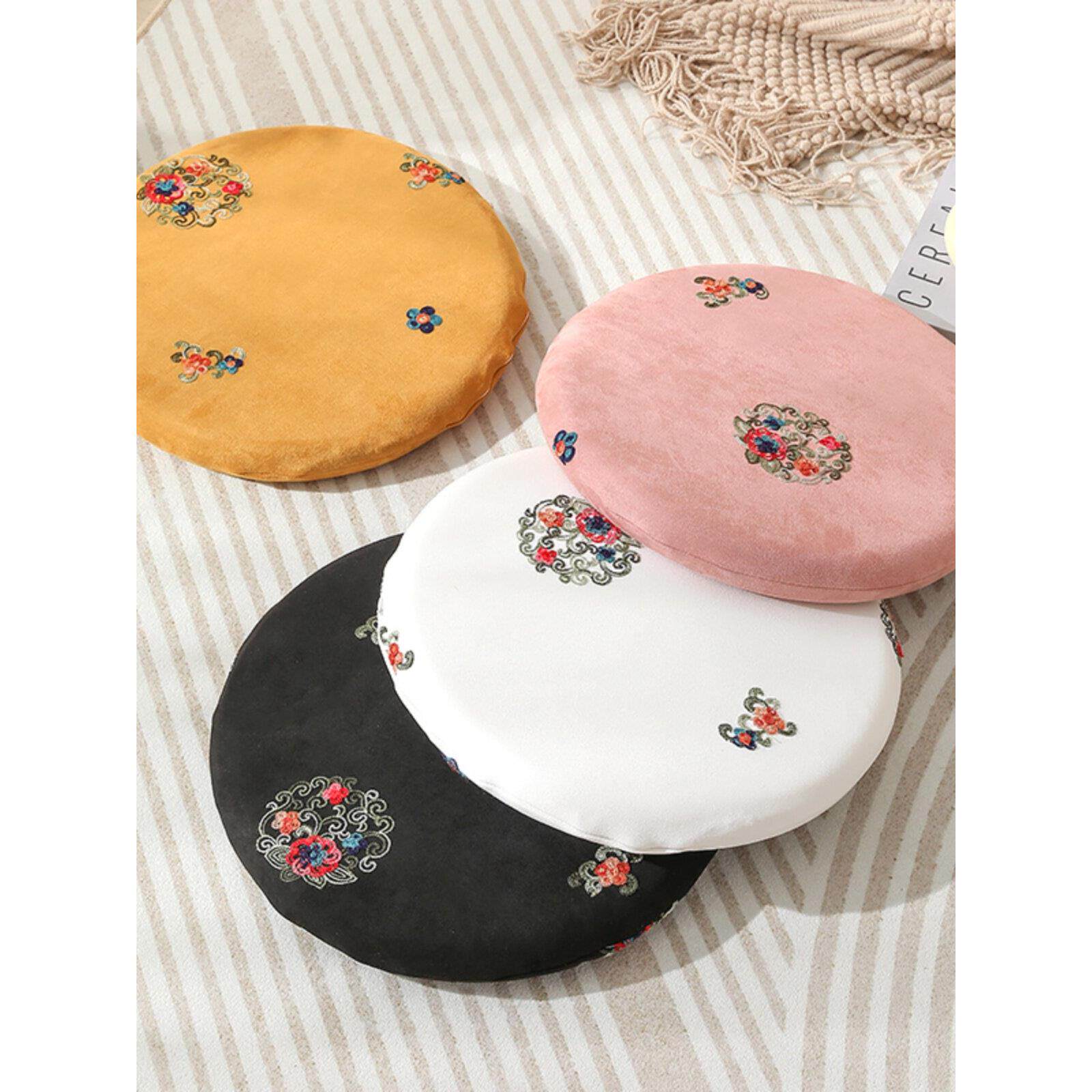 中国风绣花记忆泡沫坐垫椅子坐垫办公室久坐凳子餐桌椅子坐垫新中