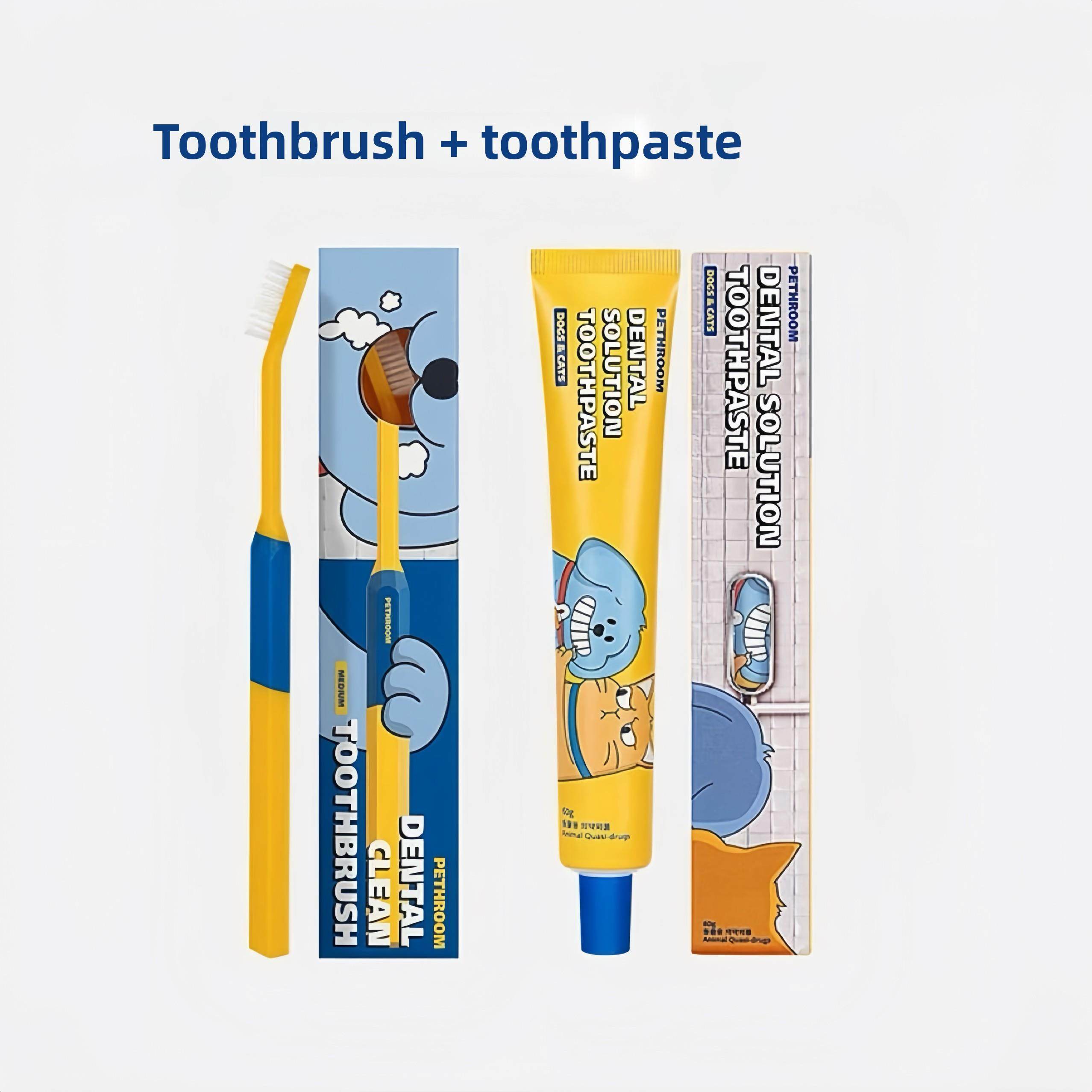 正品卧室牙刷猫狗牙刷牙膏套装小尺寸狗去除牙结石和清洁呼吸面部