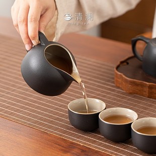 2025新款 清澜黑陶茶具套装 家用客厅办公室陶瓷喝茶功夫茶具泡茶壶