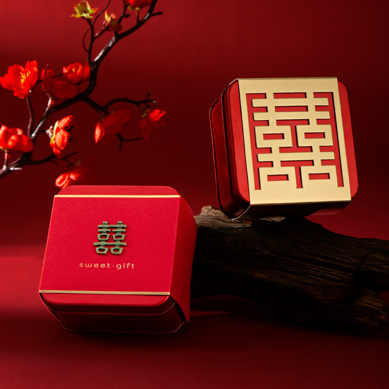 2023新款网红中式创意小众高级感马口铁结婚喜糖空盒子简约免摺叠,节庆用品/礼品,糖盒/糖盒配件,淘宝优惠券,粉丝福利购,淘宝优惠卷