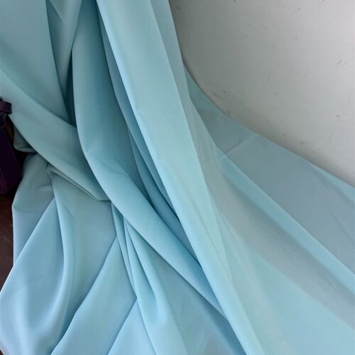 浅蓝色雪纺布料面料婚庆布置纱幔婚纱礼服薄荷绿网纱布料吊顶布幔