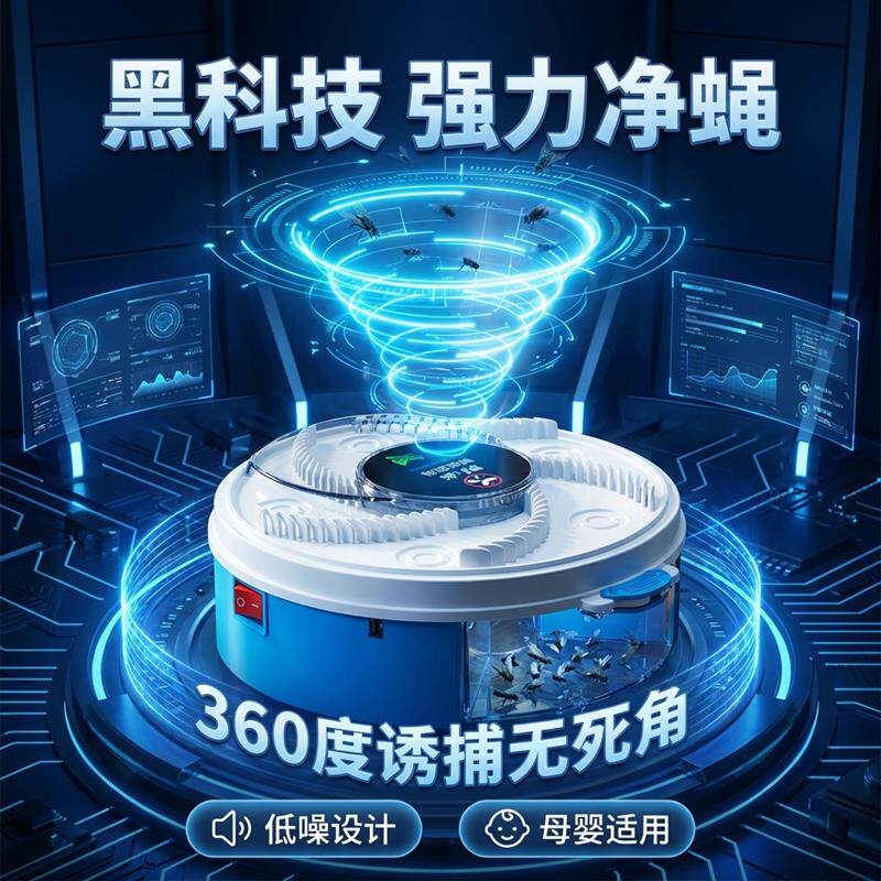 灭蝇机驱赶扑苍蝇笼灭苍蝇捕捉神器全自动诱消除抓灭苍蝇电动捕蝇