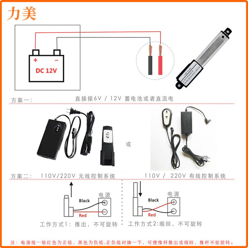 6V150毫米每秒速度50tmm6.4N微型直流电动推杆升降杆带支架