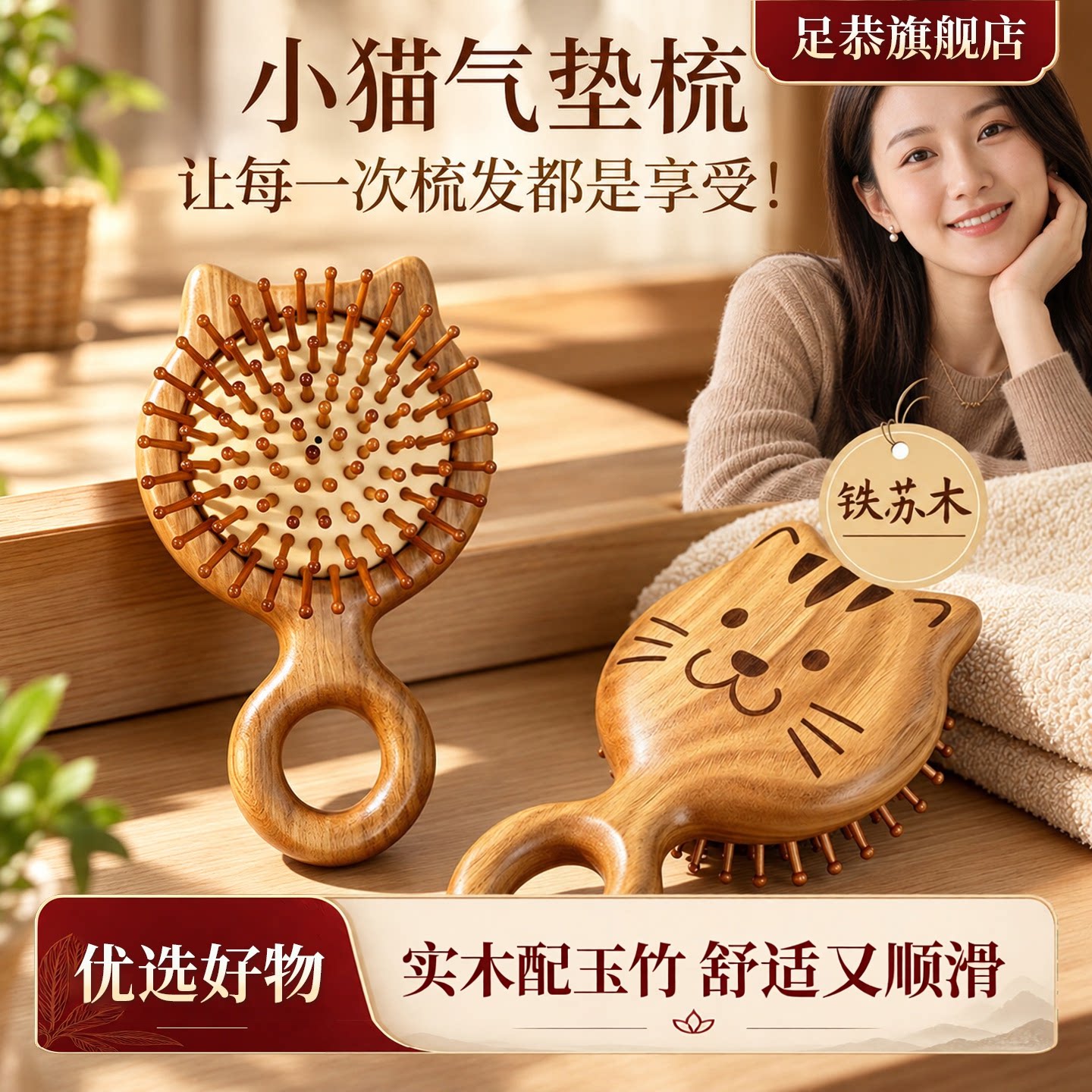 铁苏木猫气垫按摩梳便携全身按摩