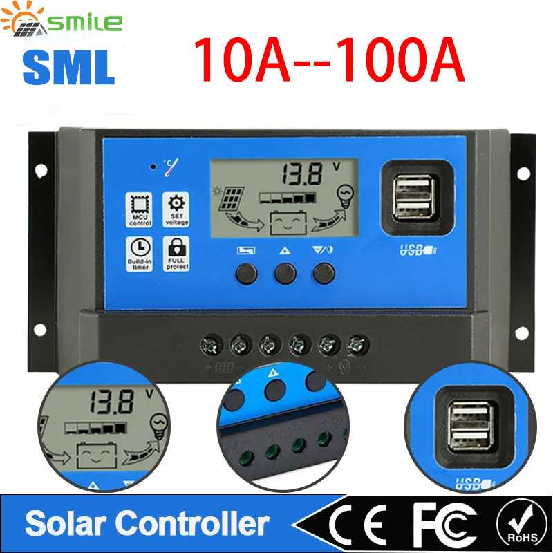 12V太阳能板控制器PWM光伏稳压器户外露营24V太阳能电池