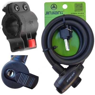 金锏锁588自行车锁山地车钢缆钢丝防盗条形锁锁扣零下30度防冻款