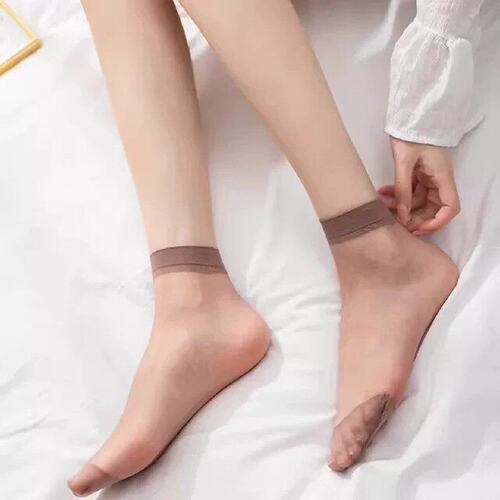 水晶丝短袜女夏季超薄透明隐形肉色防勾丝袜子肤色轻薄透气