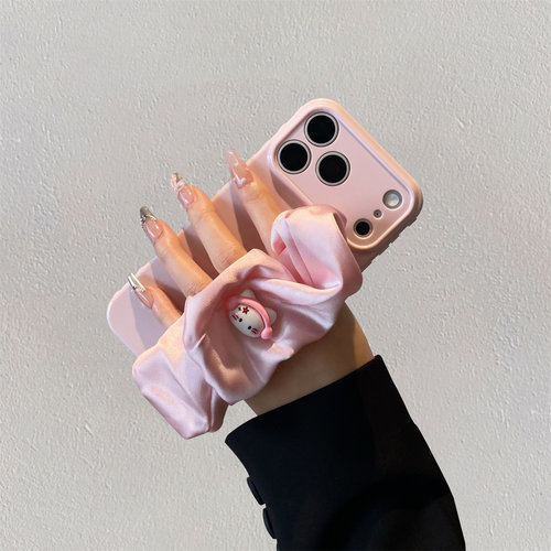 粉色kitty丝巾腕带带挂绳