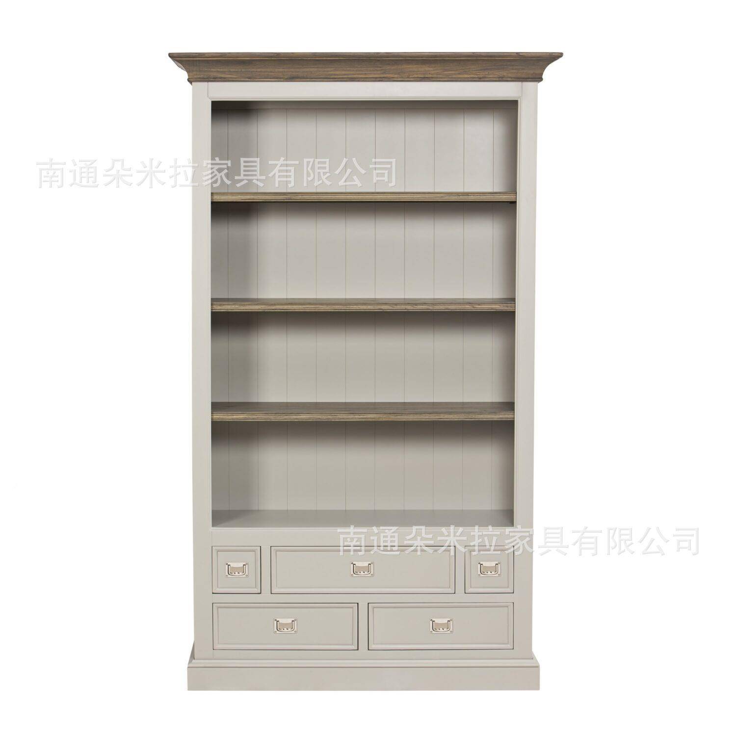 物RH美式乡村木示书柜橡木雕花DWT客厅展柜实储柜
