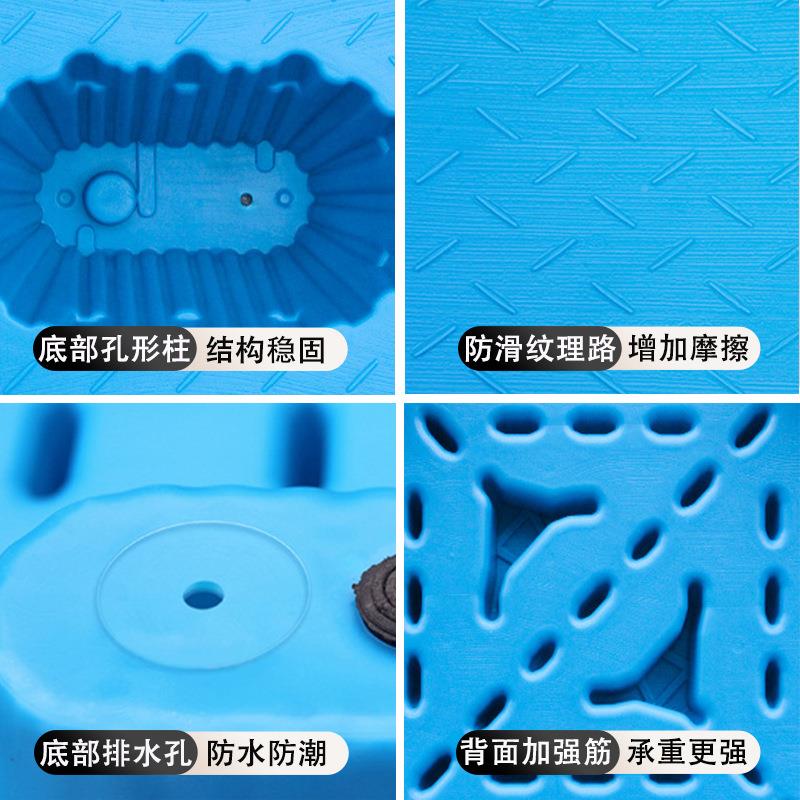注塑九脚栈吹塑塑料托盘加厚物叉流板车潮塑胶仓库PDP防卡板厂家