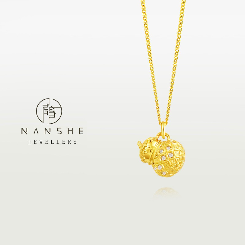 NANSHE/南奢【镶钻福禄】新品古法工艺新中式小众葫芦项链L1562