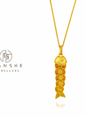 NANSHE/南奢 经典传承年年有余五钱币锦鲤项链 L1090