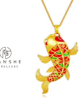 NANSHE/南奢  复古国风鱼项链时尚轻奢百搭