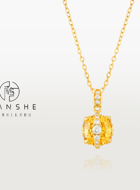 NANSHEN南奢 新中式高级感时尚蜜光碎钻纳福项链 L2279