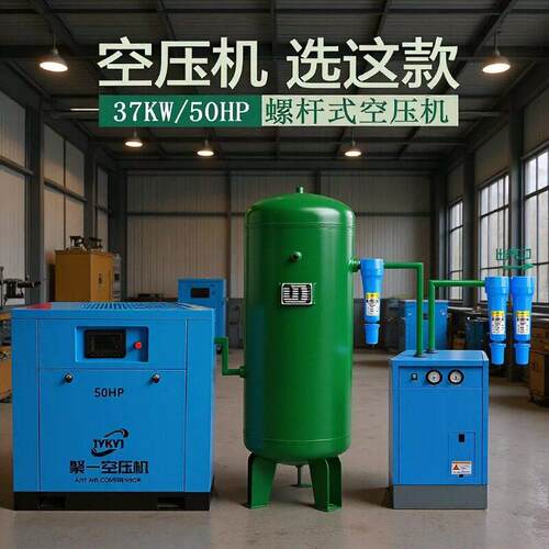 功率37kw排气量6立方大型空压机50HP8公斤永磁工业螺杆变频空压机