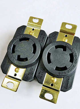 OLYMPIA嵘光NEMA L15-30暗装插座 WJ-6436B 30A250V 4P美规UL