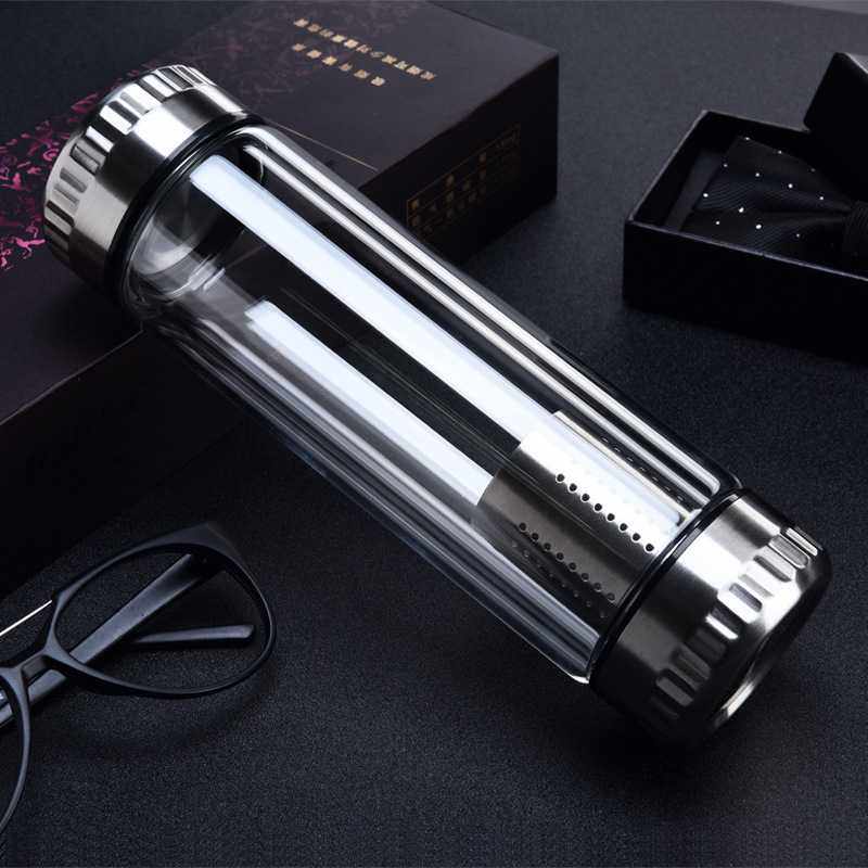 新款两头通双层高硼硅玻璃杯带过滤网便携办公水杯礼品杯子刻字,餐饮具,玻璃杯,淘宝优惠券,粉丝福利购,淘宝优惠卷