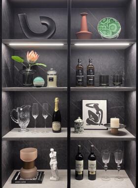 样板间酒柜软装摆件家居饰品创意玻璃陶瓷彷真花挂画蜡烛ZH3520