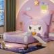 现代简约儿童床女孩公主床卧室卡通儿童房库洛米带围栏滑梯卡通床