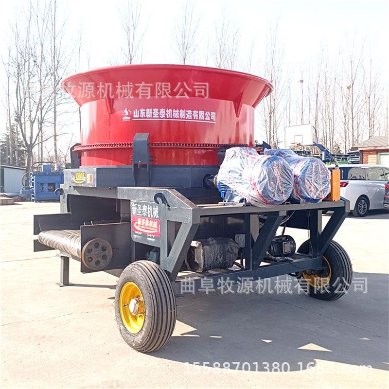 草捆粉碎机 可移动式圆盘粉碎机 大Q型成捆稻草粉碎机