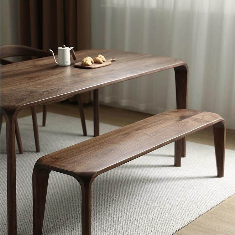 北美黑胡桃木长凳餐桌凳子换鞋凳长板凳床尾凳实木长条凳餐凳餐椅