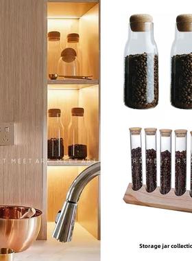 样板间厨房储物罐密封罐摆件装饰收纳咖啡饰品展厅橱柜软装饰品
