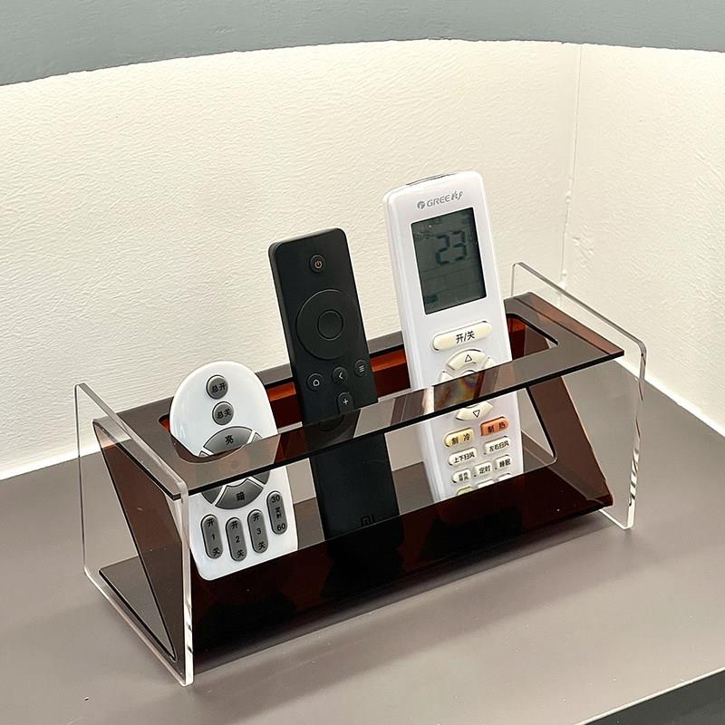 压克力多功能桌面收纳盒手机遥控器置物架ins风轻奢茶几展示盒子
