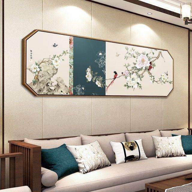 新中国风牡丹客厅装饰画卧室床头墙画花鸟挂画沙发背景墙茶室壁画,家居饰品,国画,淘宝优惠券,粉丝福利购,淘宝优惠卷
