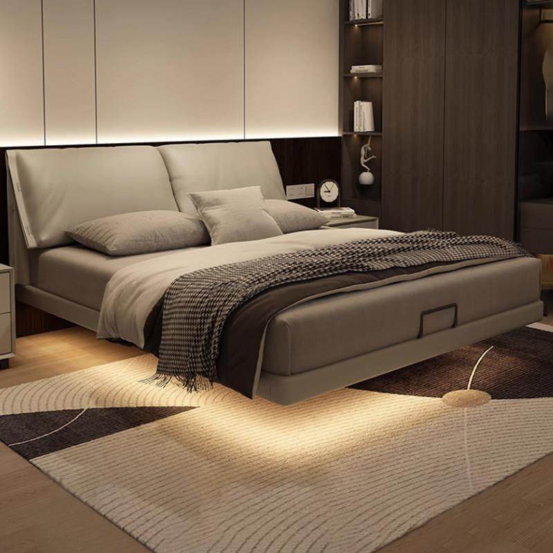 大象耳朵悬浮床主卧现代简约1.8米双人小户型齐边1.5米单人真皮床,住宅家具,皮艺床,淘宝优惠券,粉丝福利购,淘宝优惠卷