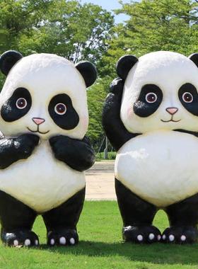 户外装饰仿真动物雕塑园林花园熊猫景观摆件卡通引流迎宾拍照摆件