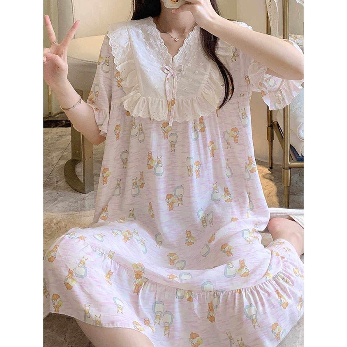 家装真丝夏日女式薄法式公主风格短袖真丝睡衣覆古睡衣真丝裙子大,女士内衣/男士内衣/家居服,睡裙,淘宝优惠券,粉丝福利购,淘宝优惠卷