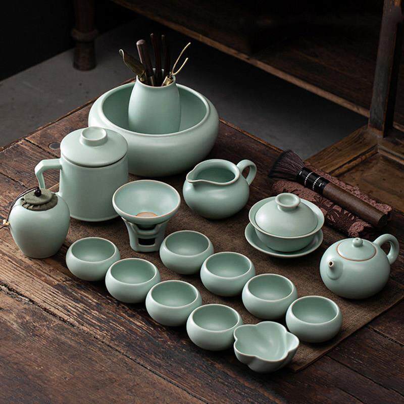 汝窑茶具套组高档茶壶盖碗茶杯2026新款家用冰裂功夫茶具礼盒送礼