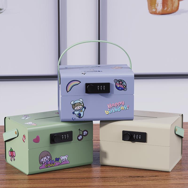 带锁家用存钱罐2023新款创意可存可取密码锁储蓄罐儿童卡通小钱罐