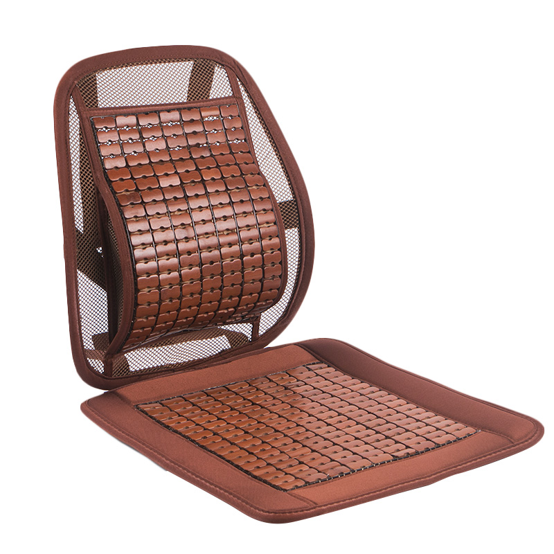 坐垫靠垫一体夏季透气竹片凉席椅子垫凉垫办公室学生汽车腰靠气囊