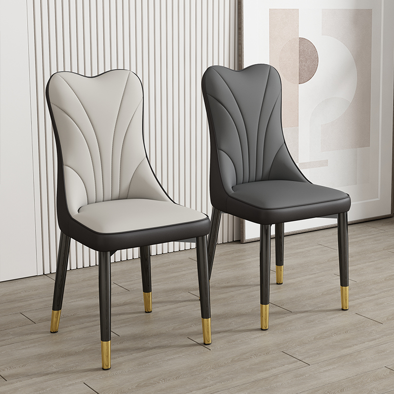轻奢舒适餐椅现代简约家用科技布餐桌椅子咖啡厅奶茶店靠背皮艺椅