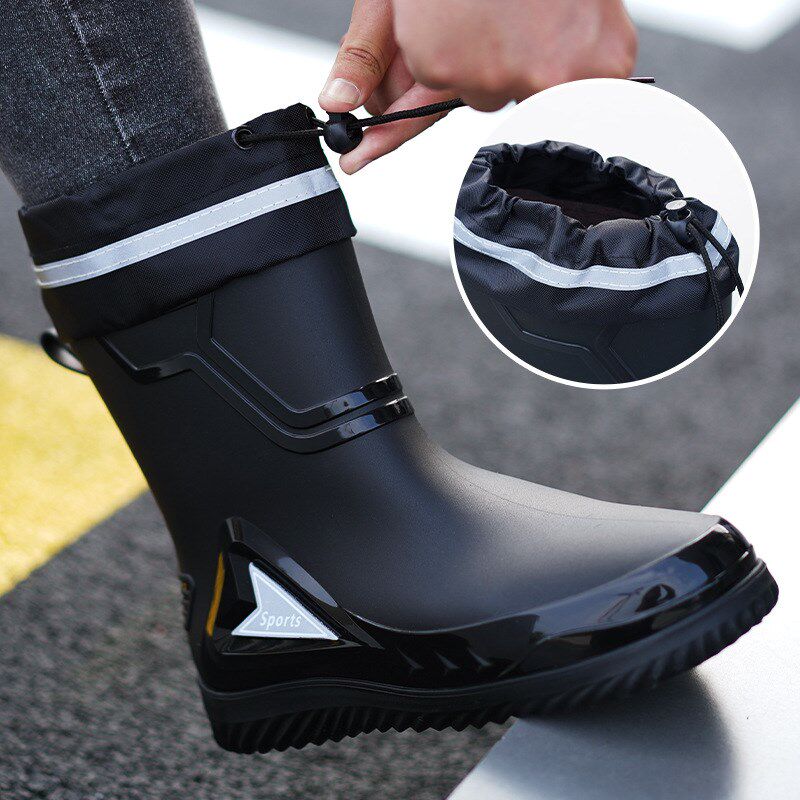 高档雨鞋男款收口防雨防水鞋短中筒防滑外卖骑手专用雨靴胶鞋男女