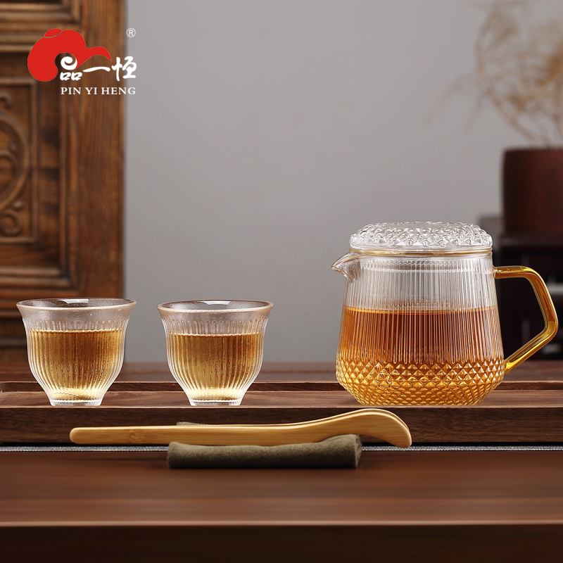 品一恒泡茶壶家用套装过滤花茶壶耐高温泡茶器玻璃分茶公道杯加厚