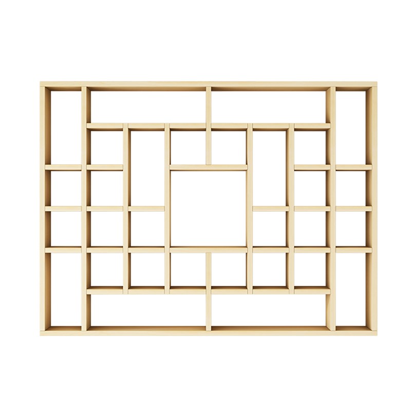 定制实木格子架壁挂茶壶茶杯展示架博古架多宝阁置物架灯光木格子