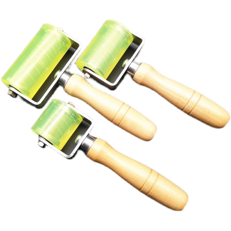 尼龙聚氨酯双轴承压轮防水卷材施工压辊接缝皮革压边塑料压滚滚轮