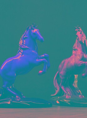 创意招财陶瓷马摆件12生肖家居客厅办公室玄关工艺品摆设开业礼品