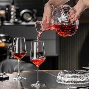 高端快速分酒扎壶高级感摇摇水晶葡萄酒瓶 旋转醒酒器红酒家用套装