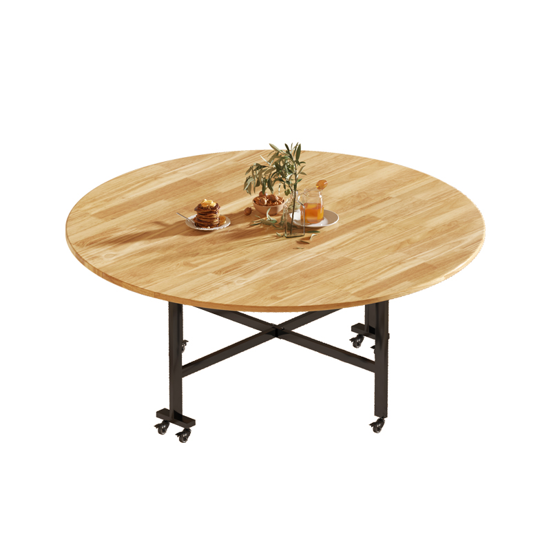 实木折叠桌家用小户型可移动创意折叠餐桌家庭聚会10人吃饭大圆桌