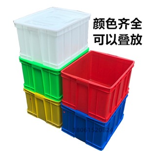 带滑轮塑料筐 特大号加厚长方形带轮塑料周转箱 可带盖物流中转箱